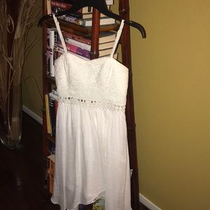 laced top & cut out mid section dress